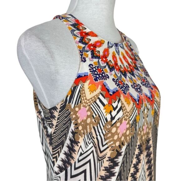 Anthropologie HD in Paris Solstice Printed 100% Silk Sleeveless Midi Shift Dress - Picture 6 of 14